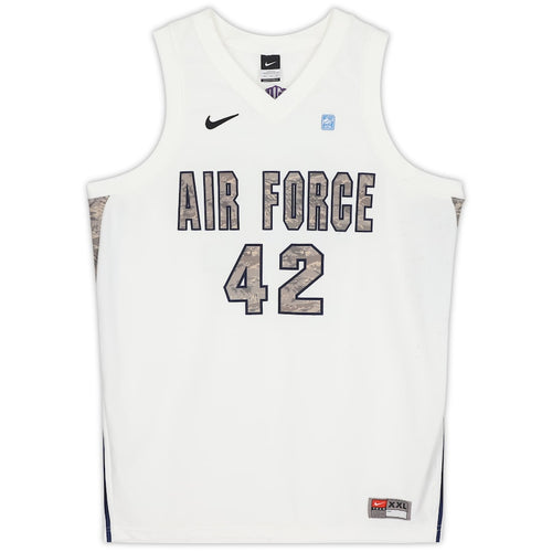 Air Force Falcons Nike Team-Issued #42 White & Green Camouflage Jersey from the Basketball Program - Size 2XL