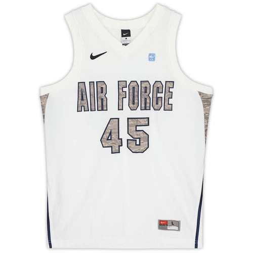 Air Force Falcons Nike Team-Issued #45 White & Green Camouflage Jersey from the Basketball Program - Size L