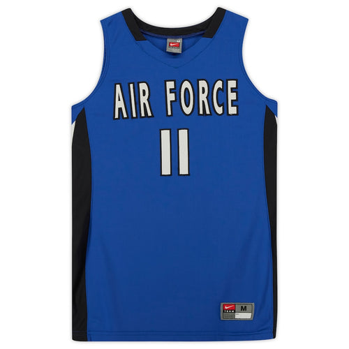 Air Force Falcons Nike Team-Issued #11 Royal & Black Jersey from the Basketball Program