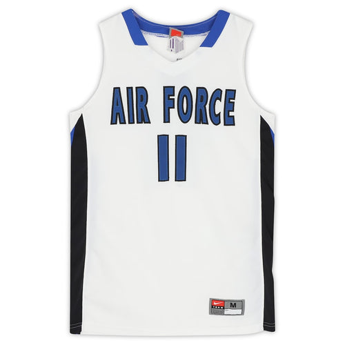 Air Force Falcons Team-Issued #11 White Blue and Black Jersey from the Basketball Program