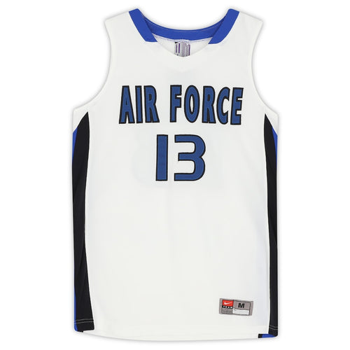 Air Force Falcons Team-Issued #13 White Blue and Black Jersey from the Basketball Program