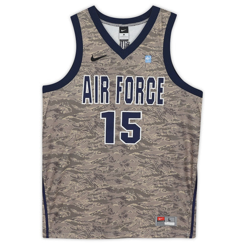 Air Force Falcons Team-Issued #15 Camo Jersey from the Basketball Program