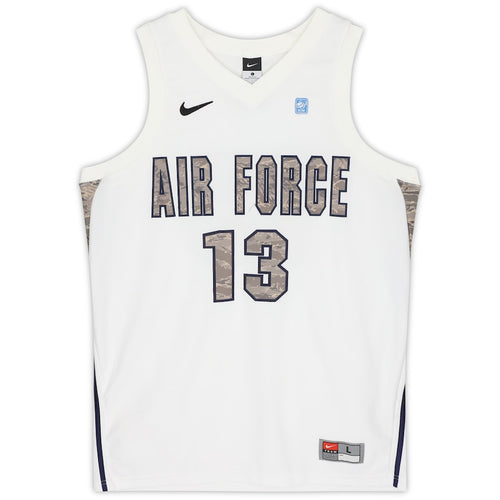 Air Force Falcons Nike Team-Issued #13 White & Green Camouflage Jersey from the Basketball Program