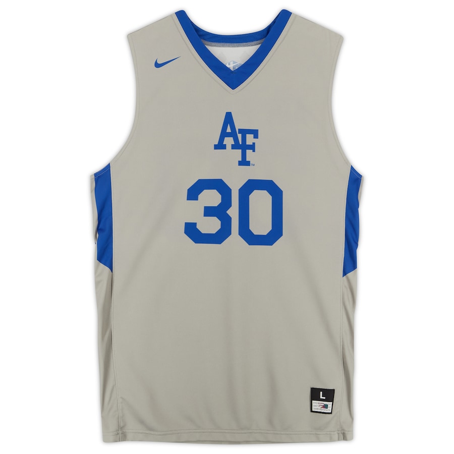 Air Force Falcons Nike Team-Issued #30 Gray Alternate Jersey from the Basketball Program