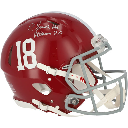 DeVonta Smith Alabama Crimson Tide Autographed Riddell Speed Authentic Helmet with ''Heisman 20'' Inscription