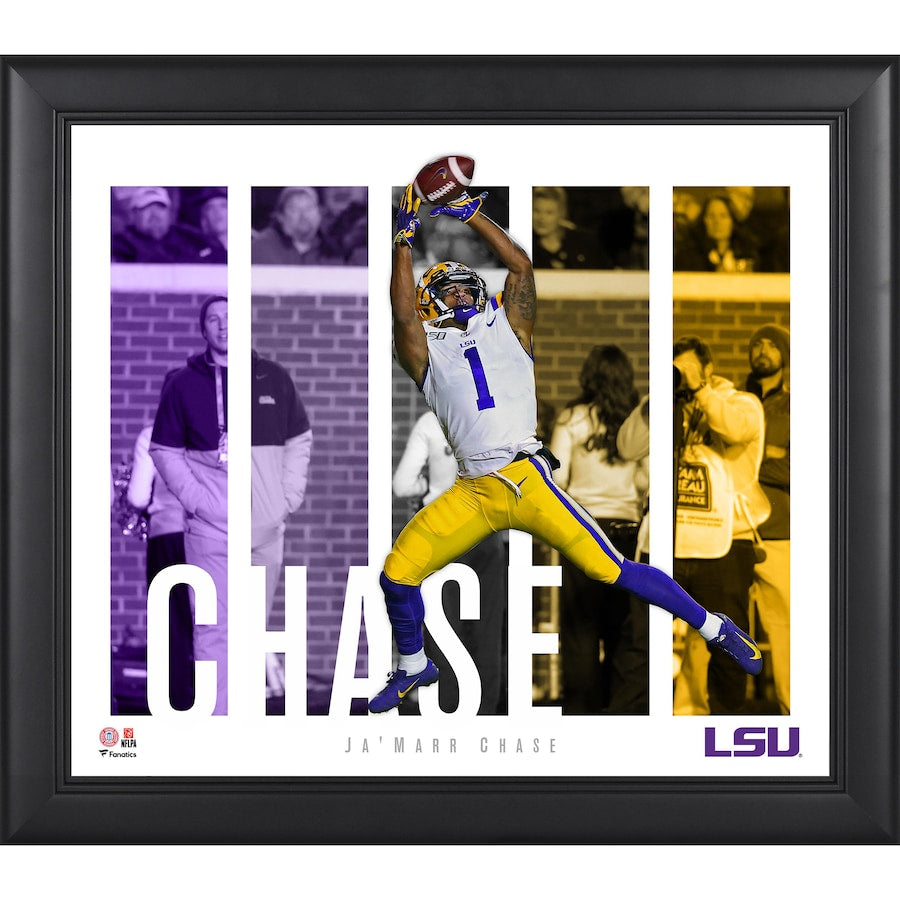 Ja'Marr Chase LSU Tigers Framed 15'' x 17'' Player Panel Collage