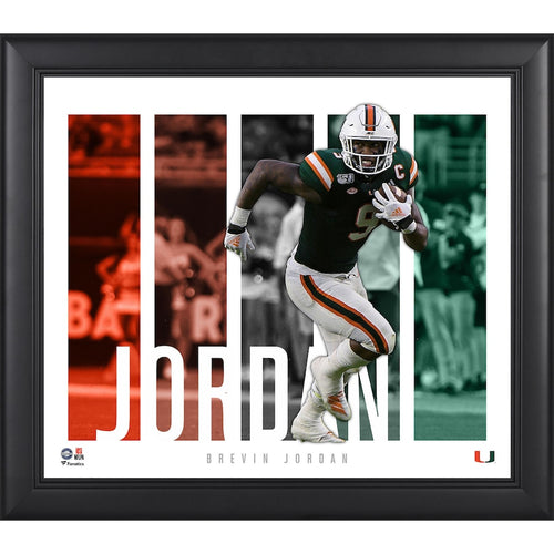 Brevin Jordan Miami Hurricanes Framed 15'' x 17'' Player Panel Collage
