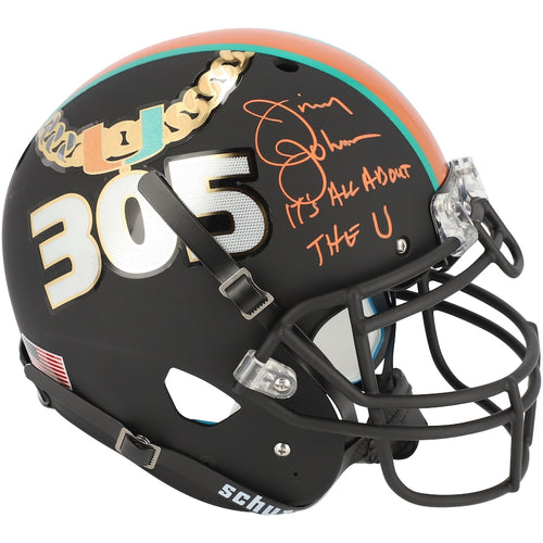 Jimmy Johnson Miami Hurricanes Autographed Schutt Tradition Authentic Helmet with ''It's All About the U'' Inscription - Fanatics Exclusive