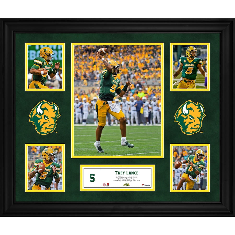 Trey Lance NDSU Bison Framed 5-Photo Collage