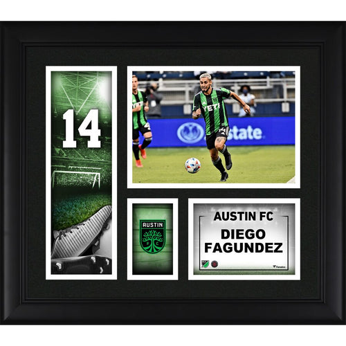 Diego Fagundez Austin FC Framed 15'' x 17'' Player Core Collage
