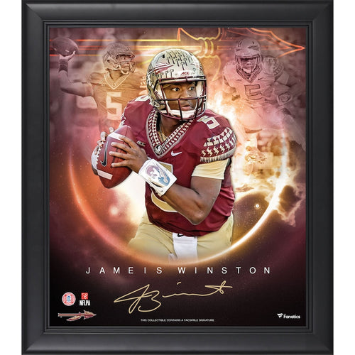 Jameis Winston Florida State Seminoles Facsimile Signature 15'' x 17'' Framed Stars of the Game Collage