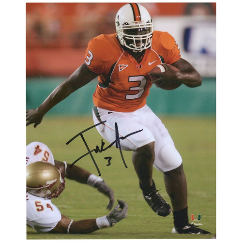 Frank Gore Miami Hurricanes Autographed 8'' x 10'' Running vs. FSU Photograph