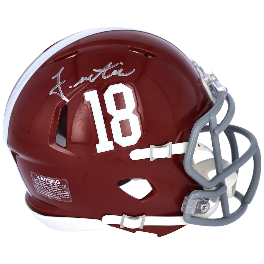 John Metchie Alabama Crimson Tide Autographed Riddell Speed Mini Helmet