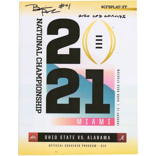 Brian Robinson Alabama Crimson Tide Autographed 2021 National Championship Gameday Program with ''2020 CFP Champs'' Inscription