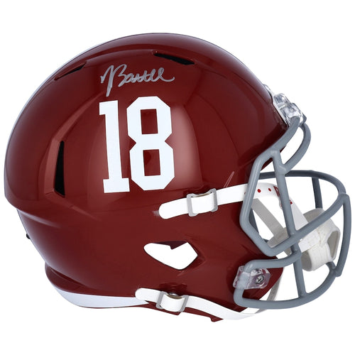 Jordan Battle Alabama Crimson Tide Autographed Riddell #18 Speed Replica Helmet