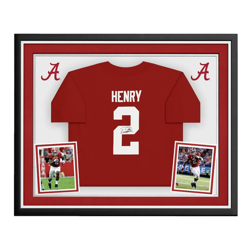 Derrick Henry Alabama Crimson Tide Deluxe Framed Autographed Nike Crimson Jersey