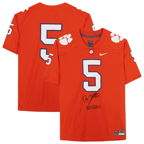 D.J. Uiagalelei Clemson Tigers Autographed Orange Nike Game Jersey with ''Big 5inco'' Inscription - Signature on Front