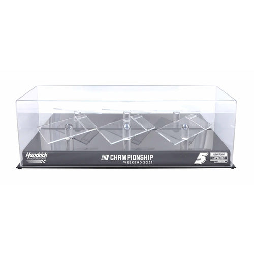 Kyle Larson 2021 NASCAR Cup Champion 3 Car 1/24 Die Cast Display Case