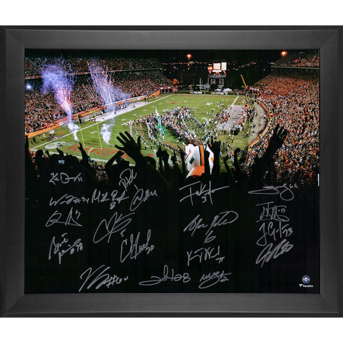 Miami Hurricanes Multi-Signed Framed 20'' x 24'' 2001 Orange Bowl Photograph with 20 Signatures - Limited Edition of 50