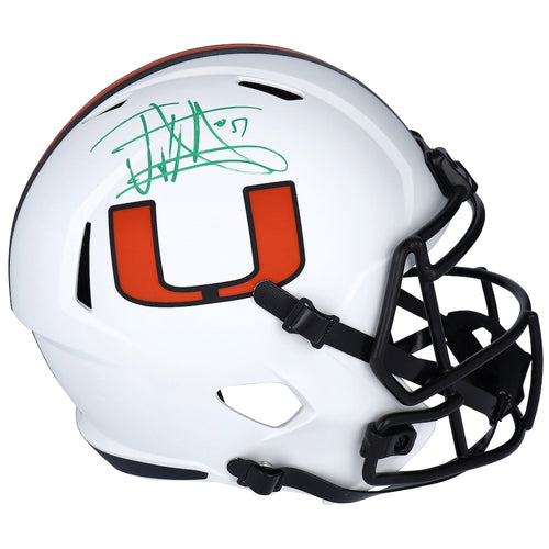 Jonathan Vilma Miami Hurricanes Autographed Riddell Lunar Eclipse Alternate Speed Replica Helmet