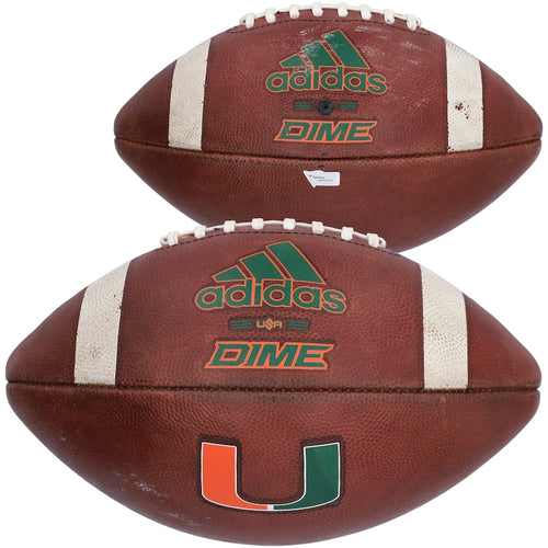 Miami Hurricanes adidas Game-Used Football vs. NC State Wolfpack on October 23 2021