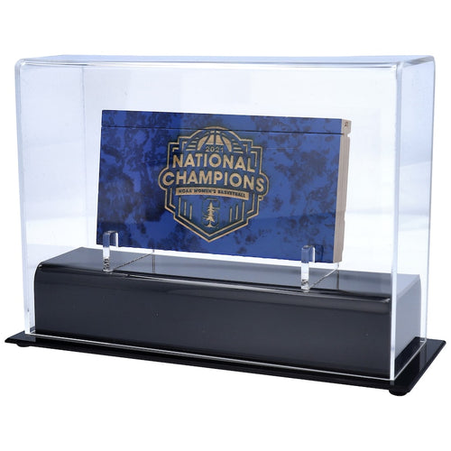 Stanford Cardinal 3'' x 5.5'' 2021 Women's Basketball National Champions Engraved Game-Used Basketball Court from the Final Four with Stand