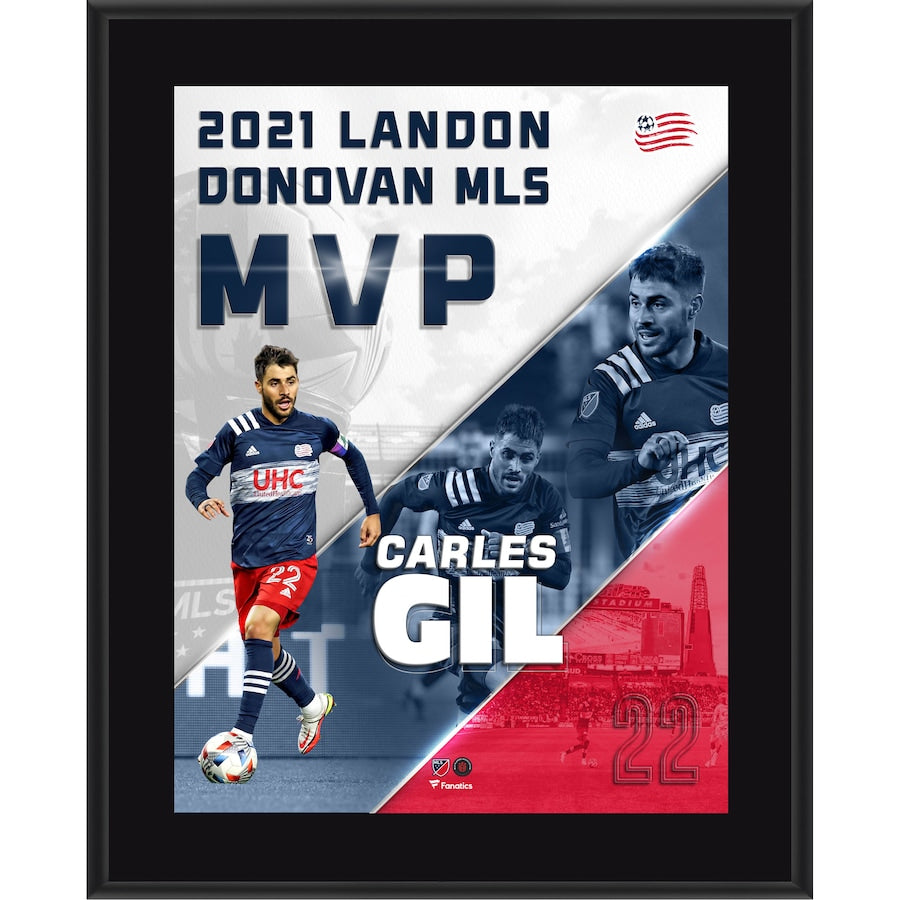 Carles Gil New England Revolution 10.5'' x 13'' 2021 MLS Season Landon Donovan MVP Award Sublimated Plaque
