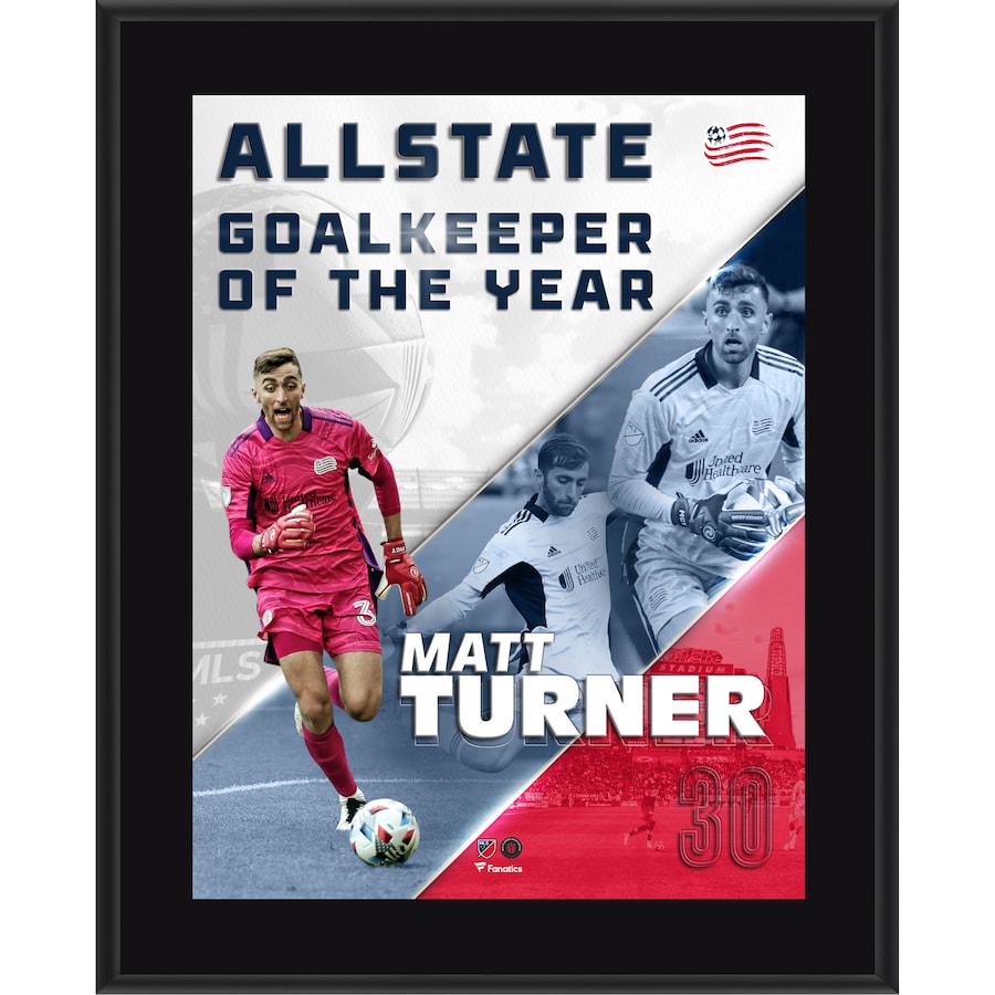 Matt Turner New England Revolution 10.5'' x 13'' 2021 MLS Season Allstate Goalkeeper of the Year Award Sublimated Plaque