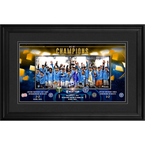New York City FC Framed 10'' x 18'' 2021 MLS Cup Champions Panoramic Photograph