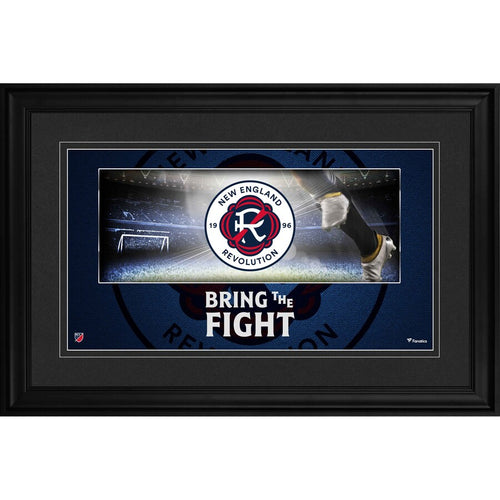 New England Revolution 10'' x 18'' Framed Team Logo Panoramic Photograph
