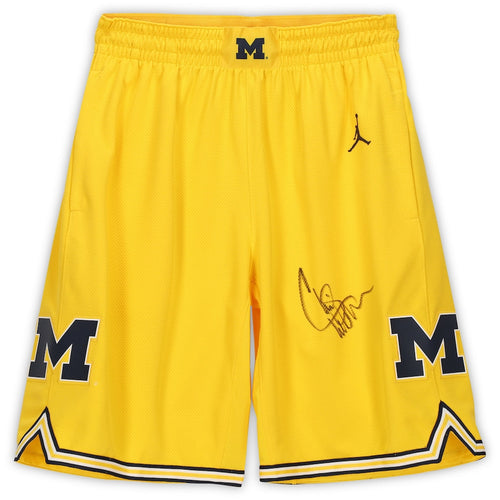 Chris Webber Michigan Wolverines Autographed Jordan Brand Maize Replica Basketball Shorts