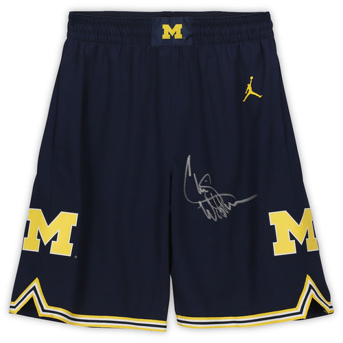Chris Webber Michigan Wolverines Autographed Jordan Brand Navy Replica Basketball Shorts