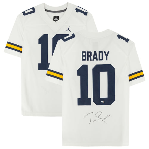 Tom Brady White Michigan Wolverines Autographed Nike Game Jersey