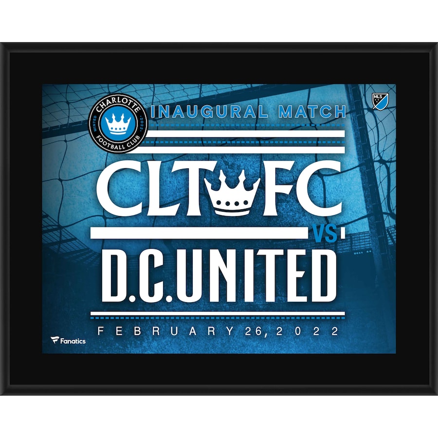 Charlotte FC 10.5'' x 13'' 2022 Inaugural Match Sublimated Plaque