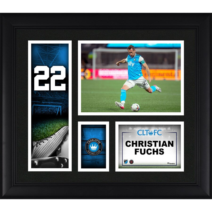 Christian Fuchs Charlotte FC Framed 15'' x 17'' Player Core Collage