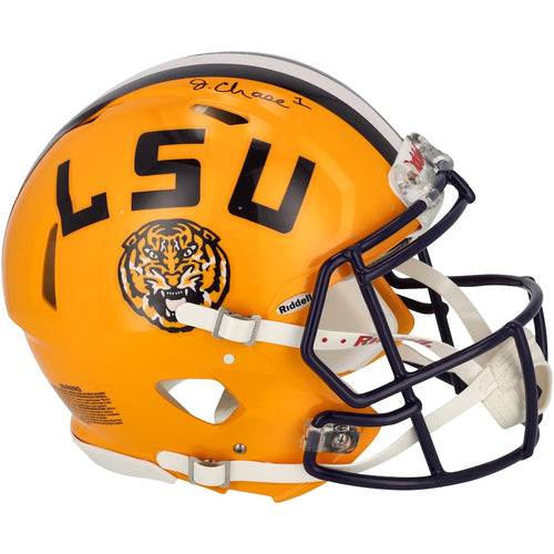 Ja'Marr Chase LSU Tigers Autographed Riddell Gold Speed Authentic Helmet