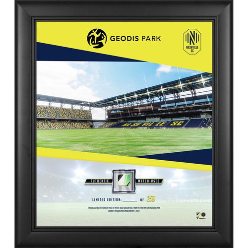 Nashville SC Framed 15'' x 17'' Nashville GEODIS Park Stadium Debut Collage with a Piece of Match-Used Soccer Ball - Limited Edition of 250