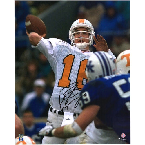Peyton Manning Tennessee Volunteers Autographed 16'' x 20'' White Passing Photograph