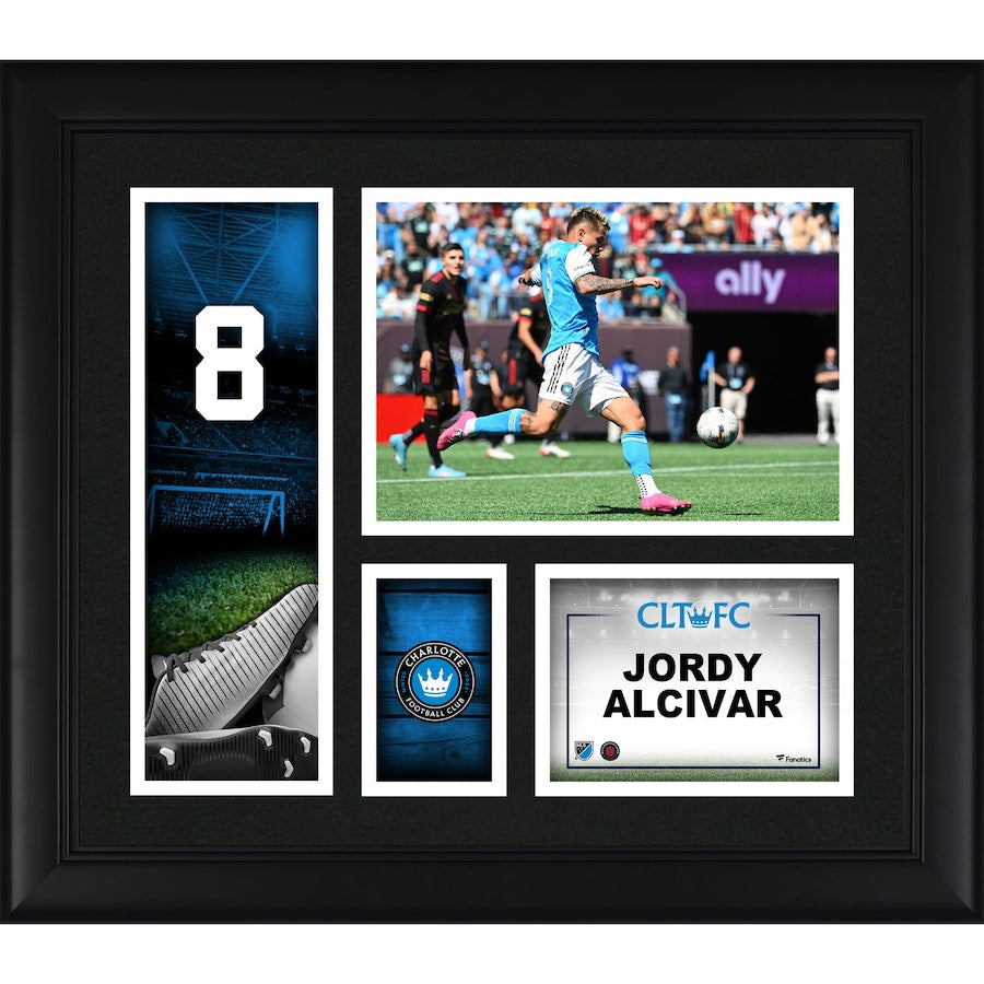 Jordy Alcivar Charlotte FC Framed 15'' x 17'' Player Core Collage