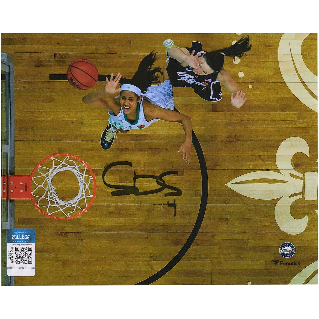 Skylar Diggins-Smith Notre Dame Fighting Irish Autographed 8'' x 10'' Overhead Shot Photograph