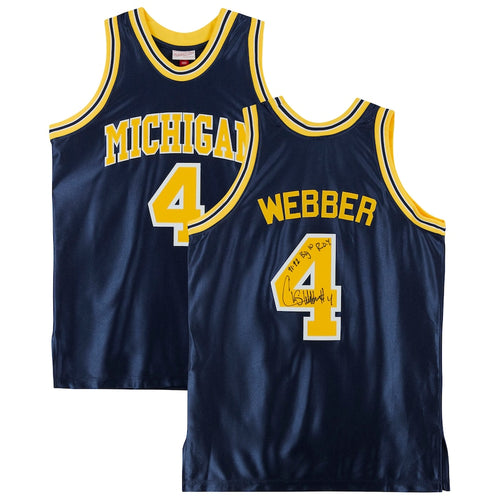 Chris Webber Navy Michigan Wolverines Autographed Mitchell & Ness 1991-92 Authentic Jersey with ''91-92 Big Ten ROY'' Inscription