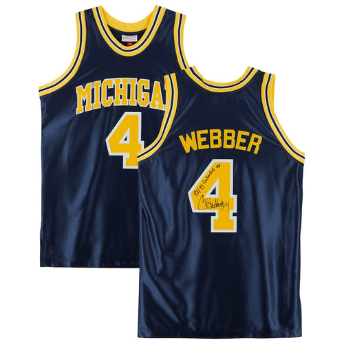 Chris Webber Navy Michigan Wolverines Autographed Mitchell & Ness 1991-92 Authentic Jersey with Multiple Inscriptions - Limited Edition of 30