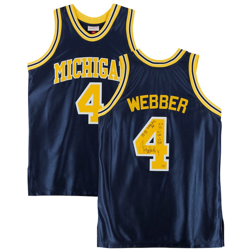 Chris Webber Navy Michigan Wolverines Autographed Mitchell & Ness 1991-92 Authentic Jersey with ''92-93 Consensus AA'' Inscription