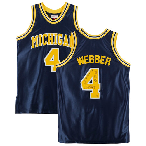 Chris Webber Navy Michigan Wolverines Autographed Mitchell & Ness 1991-92 Authentic Jersey with Multiple All American Inscriptions - Limited Edition of 30