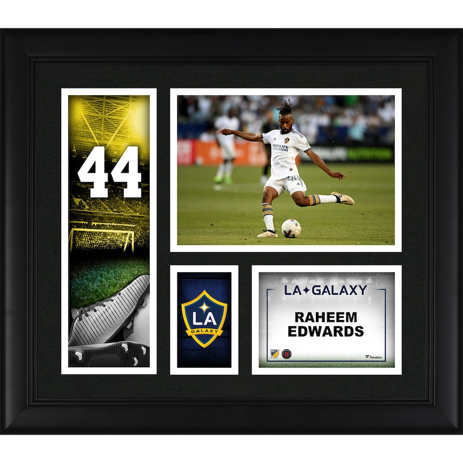 Raheem Edwards LA Galaxy Framed 15'' x 17'' Player Core Collage