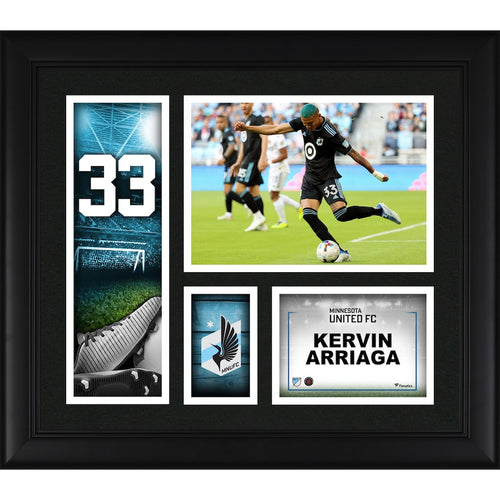 Kervin Arriaga Minnesota United FC Framed 15'' x 17'' Player Core Collage