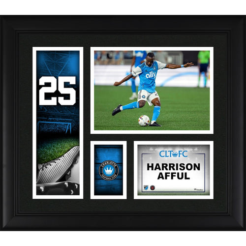 Harrison Afful Charlotte FC Framed 15'' x 17'' Player Core Collage