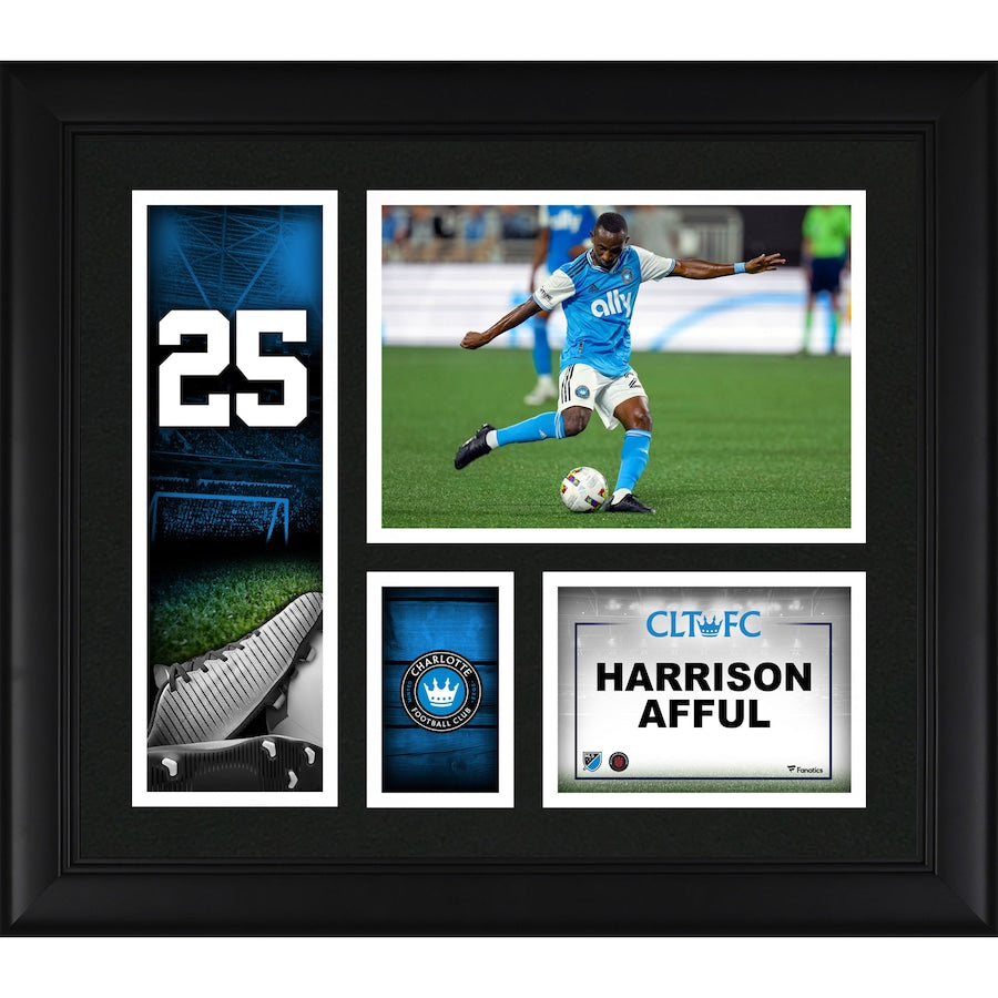 Harrison Afful Charlotte FC Framed 15'' x 17'' Player Core Collage