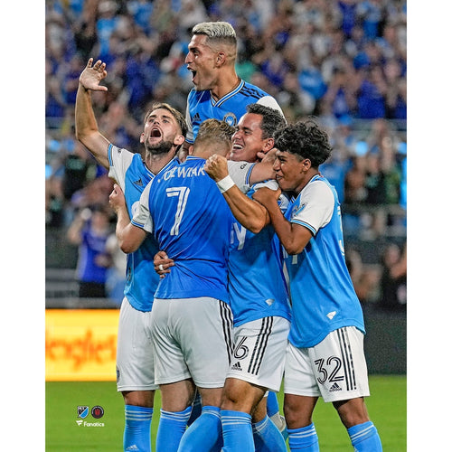 Charlotte FC Unsigned Penalty Kick Win vs. Chelsea FC Celebration Photograph