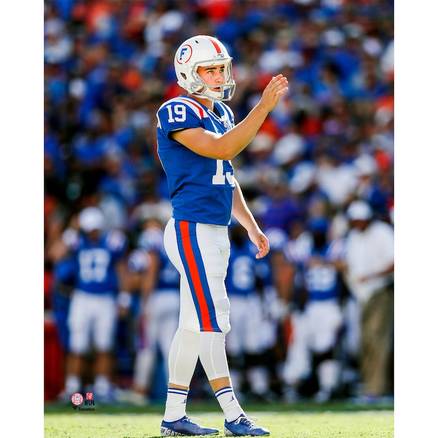 Evan McPherson Florida Gators Unsigned Lines Up a Kick Photograph